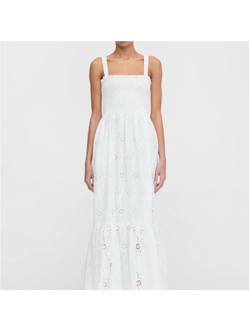 Hill House White Eyelet Smocked Maxi Dress NWT, Anjuli Nap Dress XS